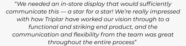 Client testimonial from retail fixture, fittings and shopfitting solutions